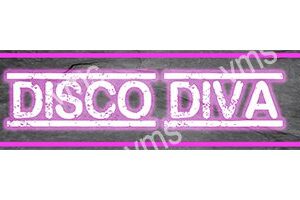 Neon sign reading 'DISCO DIV' in purple light.