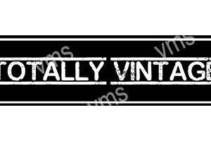 A black and white vintage-themed logo with the text "Totally Vintage".