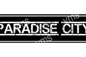 Black and white street sign reading 'Paradise C'.