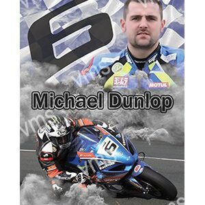 Michael Dunlop riding a race motorcycle with intense focus.