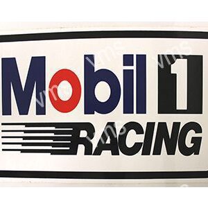 Mobil 1 Racing logo with a clock theme on the 'o'.
