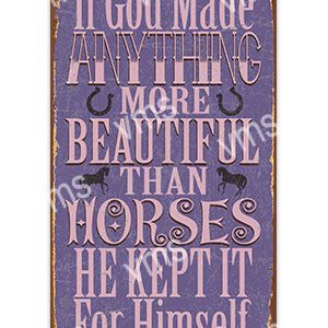 Inspirational quote about God's creation and horses.