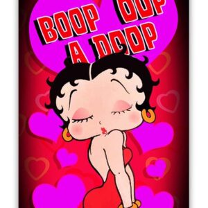 Betty Boop with a playful 'Boop Oop A Doop' phrase.
