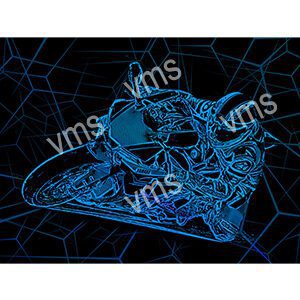 BSK005 - Bike Sketch Blue - 24"x16"