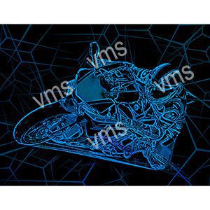 BSK006 - Bike Sketch Blue - 36"x24"