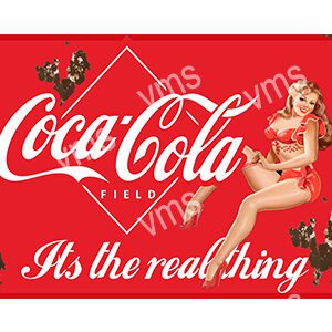 Vintage Coca-Cola advertisement with a festive holiday theme.