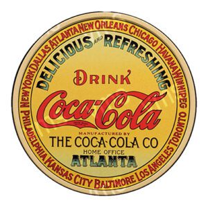Vintage Coca-Cola advertising button from 1904.