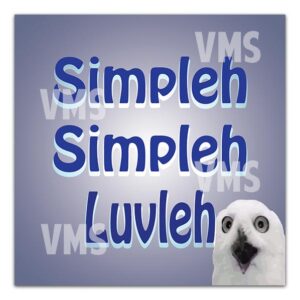 A cute bird with text expressing affection in a playful style.