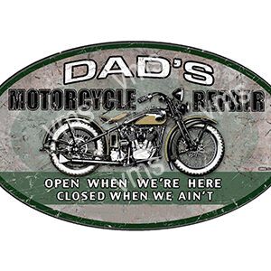 DAD008 - Dads MC Garage - 24"x14" OVAL