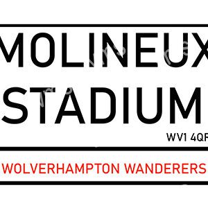Sign for Molineux Stadium, home of Wolverhampton Wanderers.
