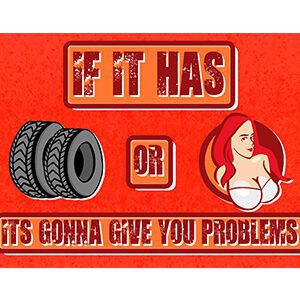 GHU002 Tyes Or Tits - 12"x8"