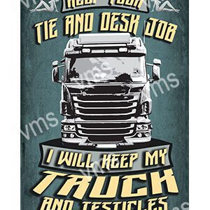 Vintage-style truck poster emphasizing pride in truck driving.