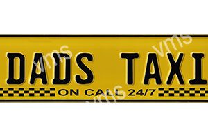 Yellow roadside assistance sign for 24/7 taxi service.