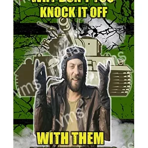 Man with headphones and gesture, saying "Knock it off with them."