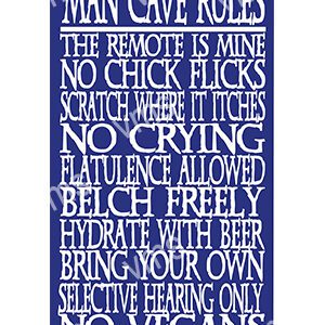 HHU027 - Man Cave Rules - 8"x14"