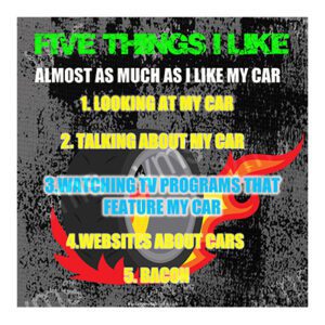 HHU0275 FIVE THINGS I LIKE ABOUT MY CAR 12"X12"