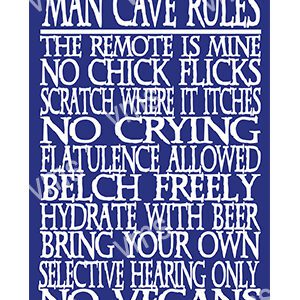 HHU028 - Man Cave Rules - 12"x18"