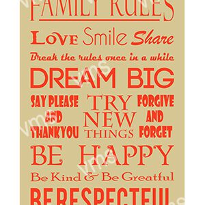 HHU048 - Family Rules - 8"x12"
