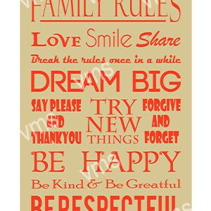 HHU049 - Family Rules - 12"x18"