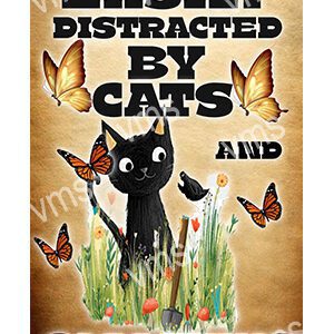 HHU132 CATS AND GARDENING 8"X12"