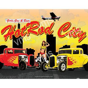 HR002 - Hot Rod City - 18"x12"