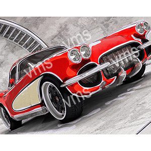 MSA003 - Crvette - 18"x12"