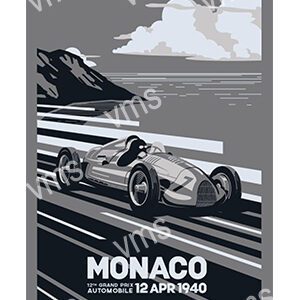 Vintage Monaco Grand Prix race car speeding on the track.