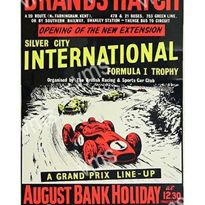 Vintage poster for Silver City International car race event.
