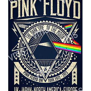 Vintage Pink Floyd concert poster featuring iconic prism and rainbow design.