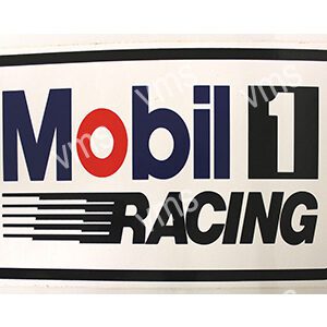 Mobil 1 Racing logo with a race-themed design.