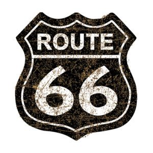 R66011 - Route 66 Shield Black - 16"x16.5"