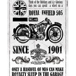 Vintage Royal Enfield 505 motorcycle advertisement from 1901.