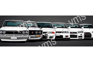 A lineup of classic BMW E30 cars in various colors, showcasing iconic designs.