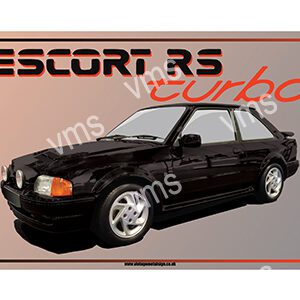 Classic black Ford Escort RS Turbo from the 1980s.