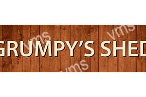 Sign reading 'JUMPY'S SH' on a wooden background.