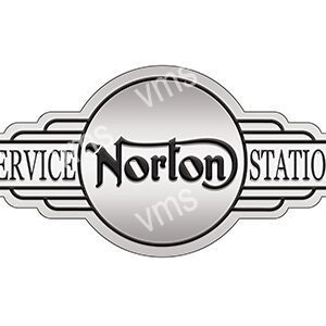 Vintage Norton Service Station logo in black and white.