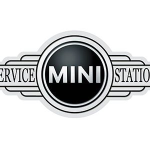 Logo of MINI Service Station with a vintage style.