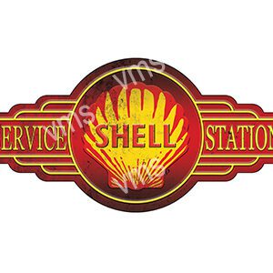 Vintage Shell service station logo with classic design.