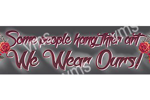 Graphic with reflective text about people and wearing something.