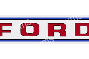 Partial view of a sign with red letters on a white background.