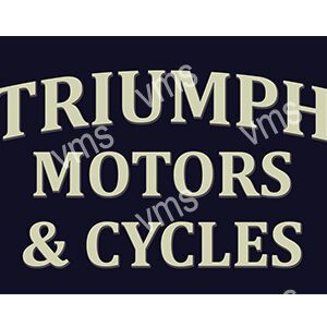 Vintage Triumph Motors & Cycles logo in a classic serif font.