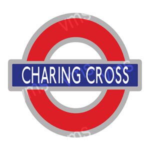 Charing Cross London Underground station sign with iconic roundel.