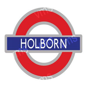 London Underground Holborn station sign with iconic roundel design.
