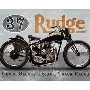 Vintage Rudge 37 motorcycle with classic design and black frame.