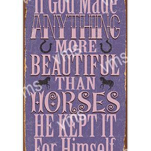 Inspirational quote about God's creation and horses.