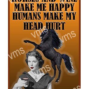 Vintage-style poster with a black poodle and a woman, featuring a humorous quote about dogs and humans.