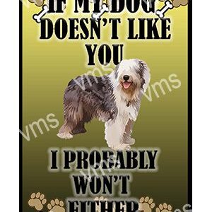 Humorous sign about dogs and fitting in with their owners.