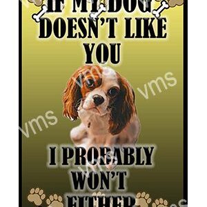 Dog with funny sign about liking people.