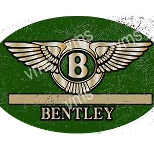 Bentley logo with wings on a green background.