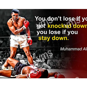 Muhammad Ali quote on resilience with boxing image.